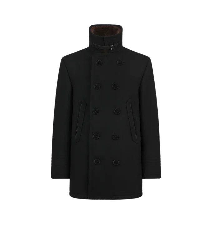 Melton Wool Shearling Peacoat Melton Wool Shearling Peacoat