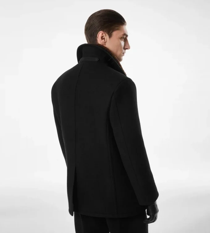 Melton Wool Shearling Peacoat Melton Wool Shearling Peacoat