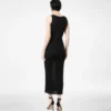 Micro Sequins Embellished Rib Mid-Length Tank Dress