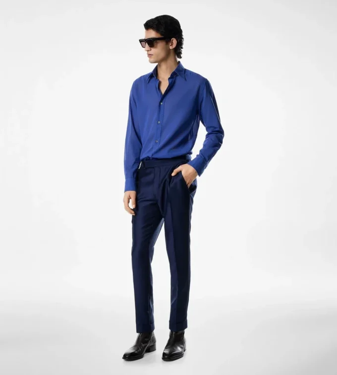 Mohair Silk Twill Dyllan Pant