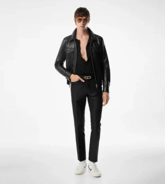 Nappa Grain Leather Collar Blouson Nappa Grain Leather Collar Blouson