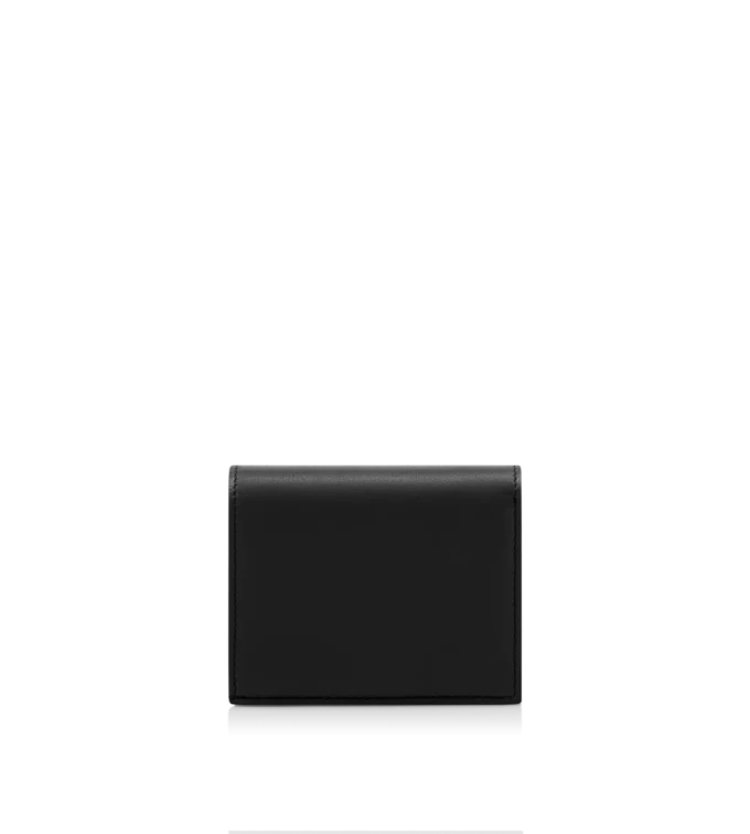 Natural Grain Leather Padlock Compact Wallet