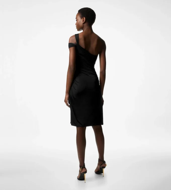 One Shoulder Twist Front Cocktail Dress