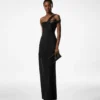 One Shoulder Twist Front Evening Dress