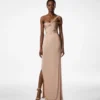One Shoulder Twist Front Evening Dress