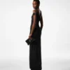 One Shoulder Twist Front Evening Dress