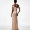 One Shoulder Twist Front Evening Dress