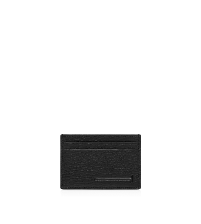 Printed Deer Leather Elongated T Line Classic Card Holder