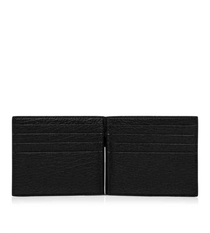 Printed Deer Leather Elongated T Line Money Clip Wallet