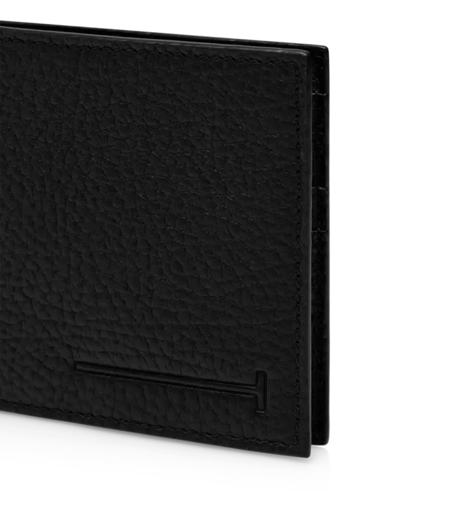 Printed Deer Leather Elongated T Line Money Clip Wallet
