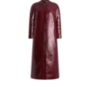 Printed Leather and Washed Duchesse Biker Coat