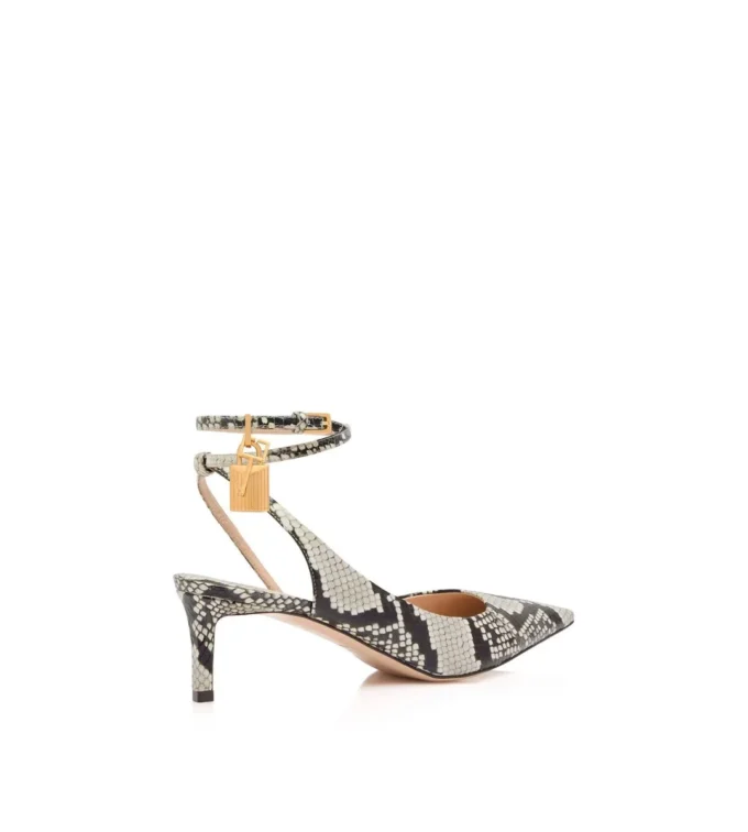 Printed Python Padlock Slingback