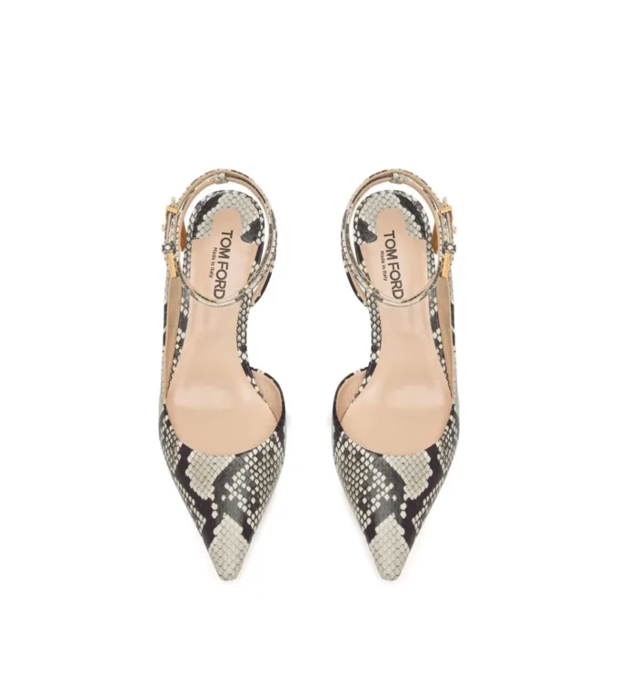 Printed Python Padlock Slingback