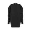 Sculptural Wool Cashmere Sweatshirt Mini Dress