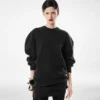 Sculptural Wool Cashmere Sweatshirt Mini Dress