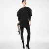 Sculptural Wool Cashmere Sweatshirt Mini Dress