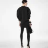 Sculptural Wool Cashmere Sweatshirt Mini Dress