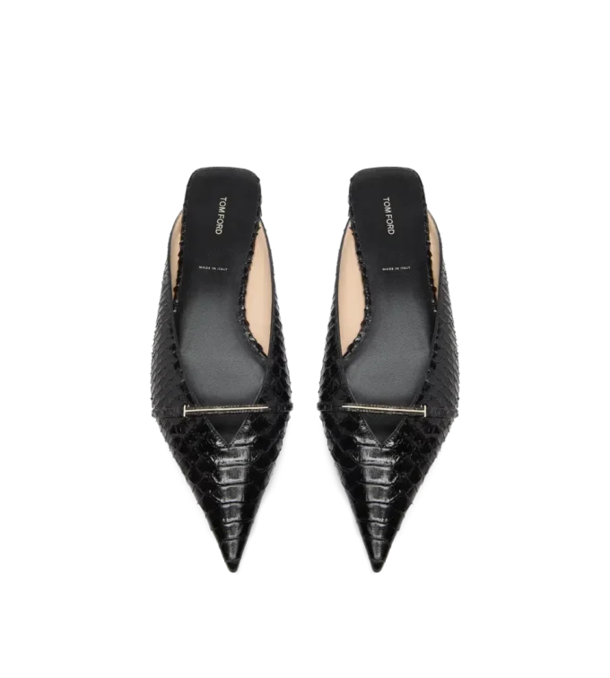 Semi Shiny Printed Python Julianne Mule