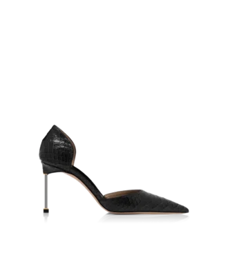 Semi Shiny Printed Python Spire D’Orsay Pump