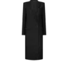 Sequined Wool Blend Crepe Double Breasted Coat