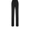 Sequined Wool Blend Crepe Tailored Straight Pants