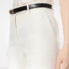 Shadow Stripe Wool Silk Tailored Straight Pants