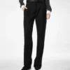 Sharp Grain De Poudre Relaxed Pleated Straight Pants