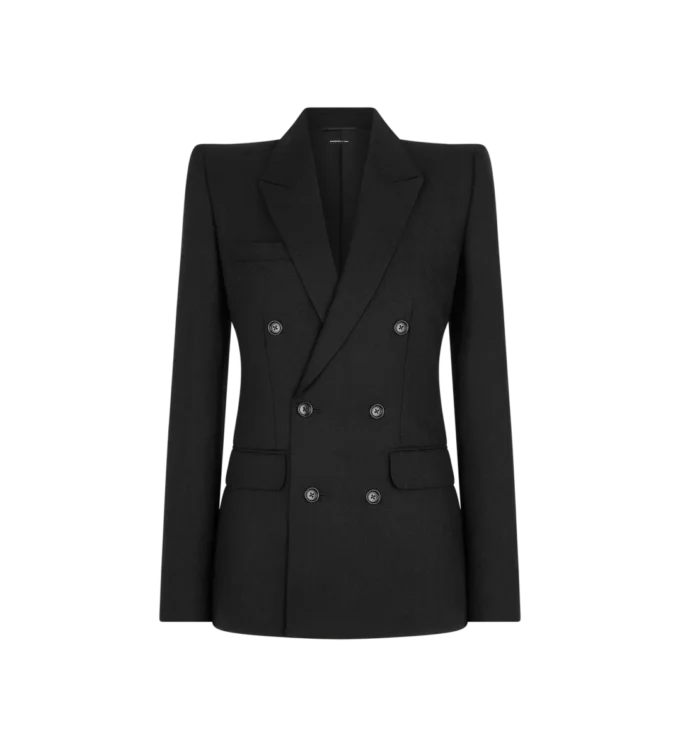 Sharp Herringbone Double Breasted Jacket
