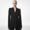 Sharp Herringbone Double Breasted Jacket