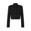 Sharp Wool Gabardine Officer Jacket with Piping