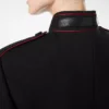 Sharp Wool Gabardine Officer Jacket with Piping