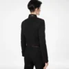 Sharp Wool Gabardine Officer Jacket with Piping