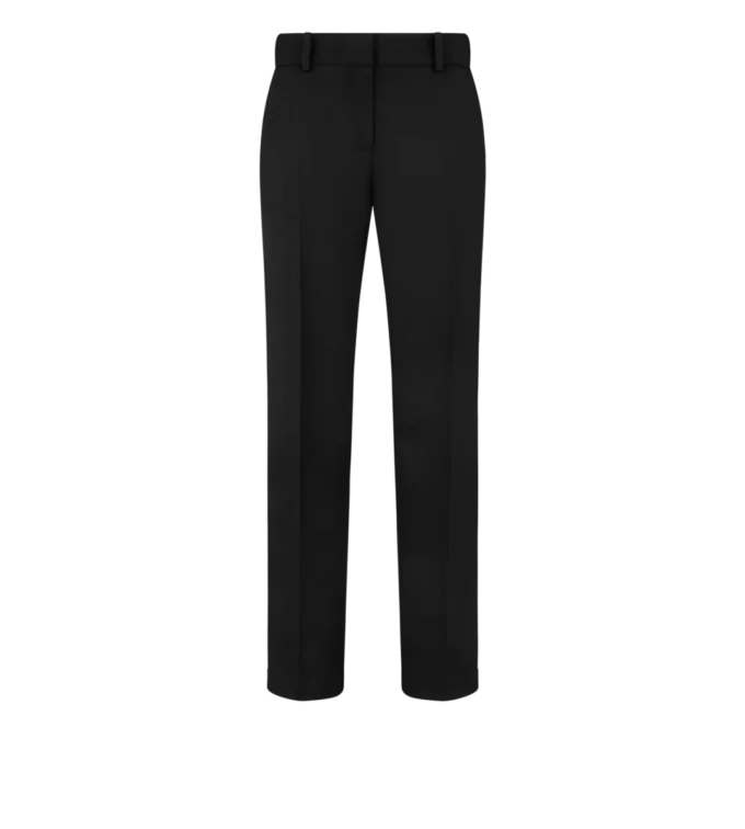 Sharp Wool Gabardine Officer Pants with Piping