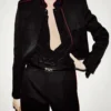 Sharp Wool Gabardine Officer Pants with Piping