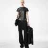 Sharp Wool Pleated Pants