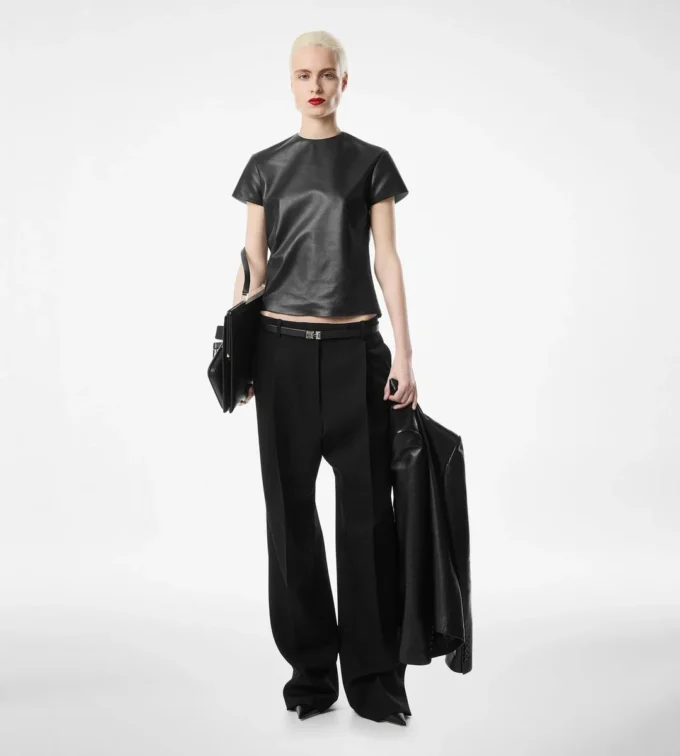 Sharp Wool Pleated Pants