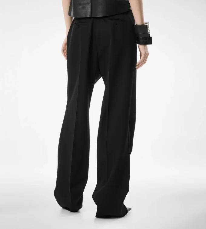 Sharp Wool Pleated Pants
