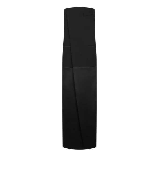 Sharp Wool Strapless Evening Dress