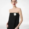 Sharp Wool Strapless Evening Dress