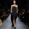 Sharp Wool Strapless Evening Dress