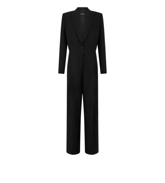 Sharp Wool Tuxedo Jumpsuit