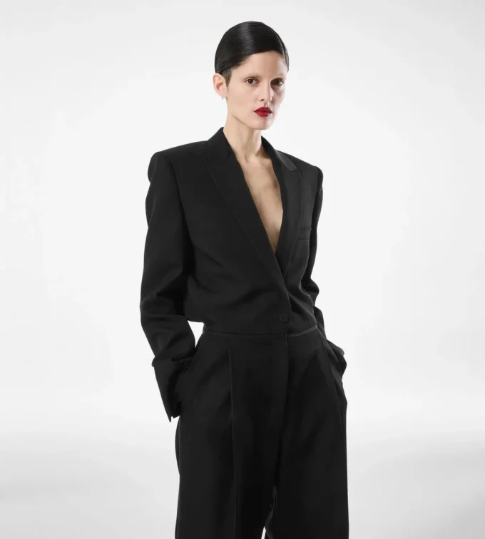 Sharp Wool Tuxedo Jumpsuit