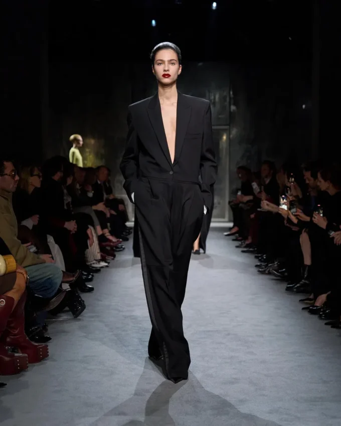 Sharp Wool Tuxedo Jumpsuit