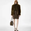 Shearling Blouson with Leather Details