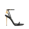 Shiny Leather Padlock Pointy Naked Sandal