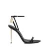 Shiny Leather Padlock Pointy Naked Sandal