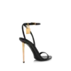 Shiny Leather Padlock Pointy Naked Sandal