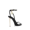 Shiny Leather Padlock Pointy Naked Sandal