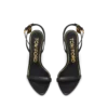 Shiny Leather Padlock Pointy Naked Sandal