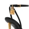 Shiny Leather Padlock Pointy Naked Sandal